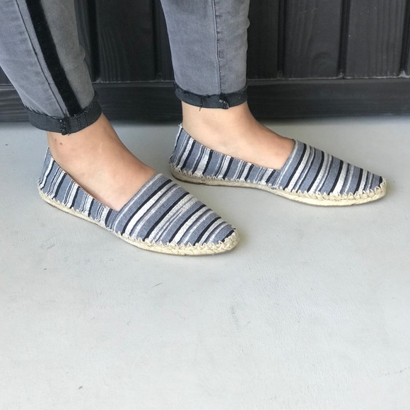 Nautical Stripped Pointy Toe Espadrille Loafer - Picture 6 of 7